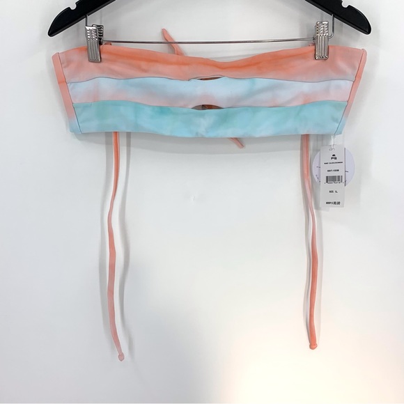 PQ Swim NWT Sunset Colour Block Bandeau Bikini Top, Large - Picture 10 of 16
